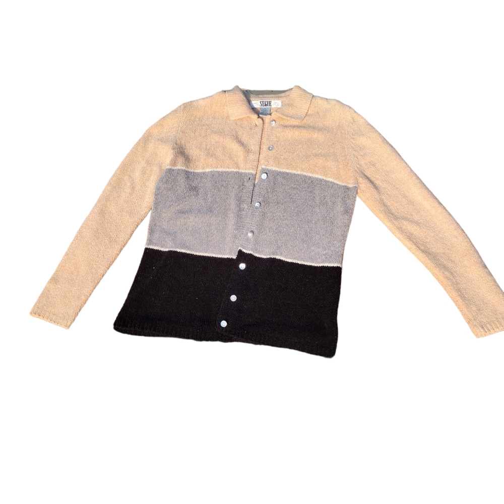 Segue Vintage Brown, Gray & Black colorblock sweater S